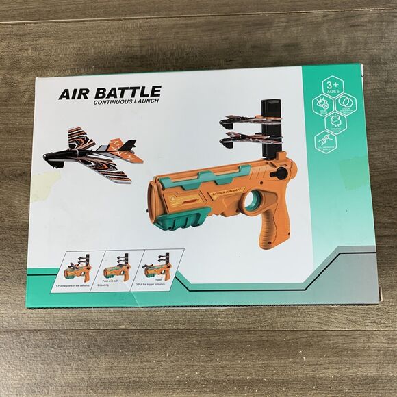 Bubble Plane Toy, Ejection Model Foam with 8 Pcs Glider Launcher, Outdoor - Picture 2 of 12